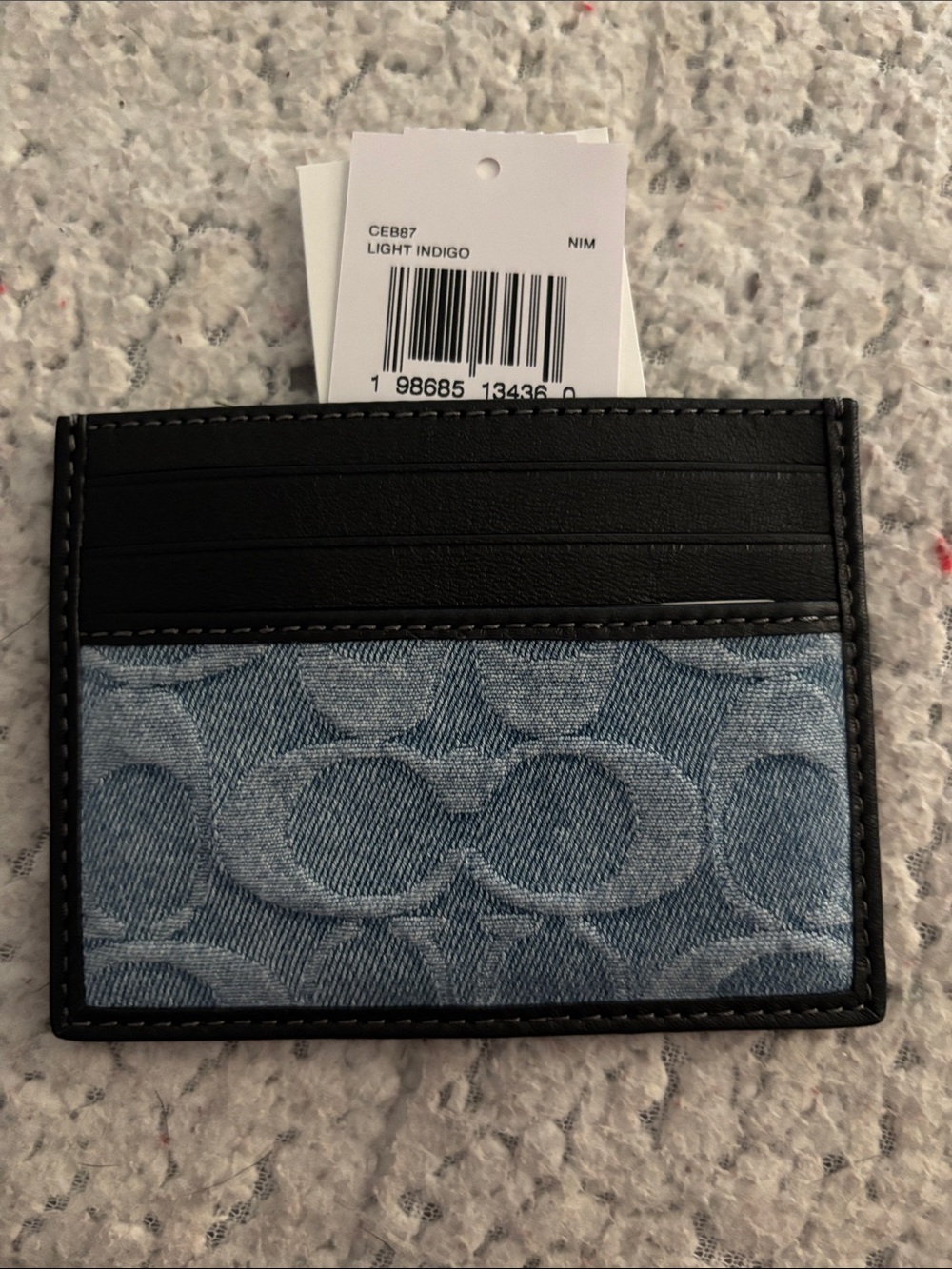 Coach slim ID CC denim signature monogram NEW